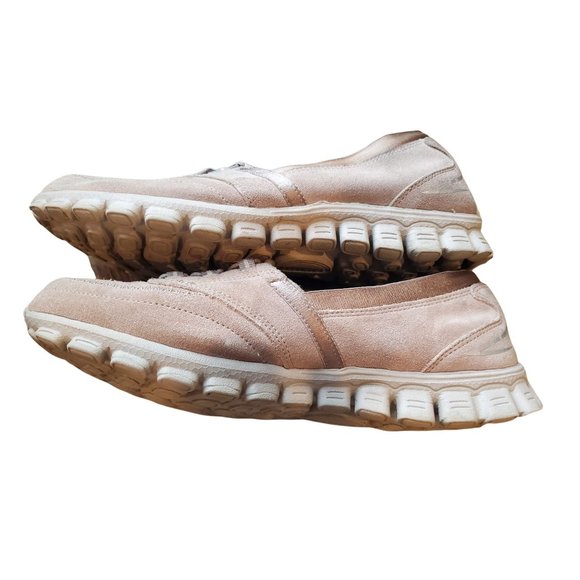 Skechers Lightweight Leather tan upper slip on with bungee Sz 8.5 - Picture 4 of 8